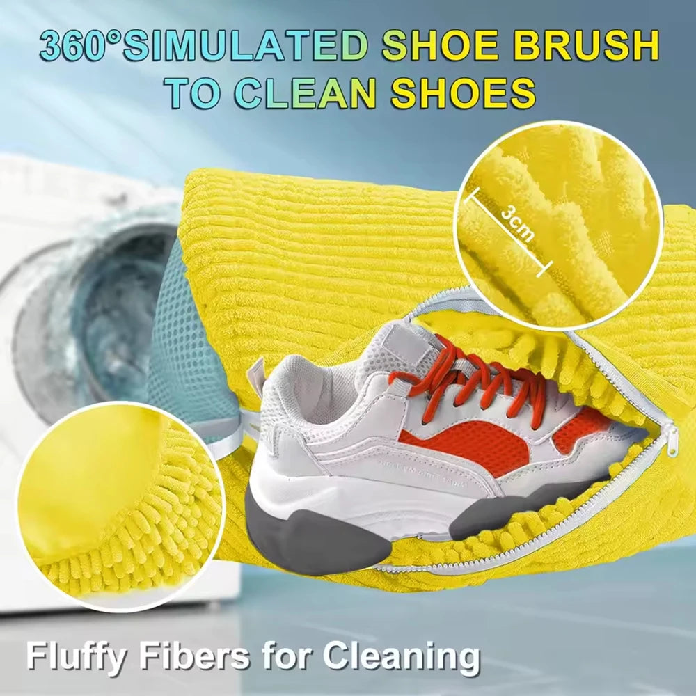 Multi Colored Lazy Shoe Washing Tool Protective Hidden Zipper Washing Cover for Machine Wash Specific Cleaning Shoe Bag